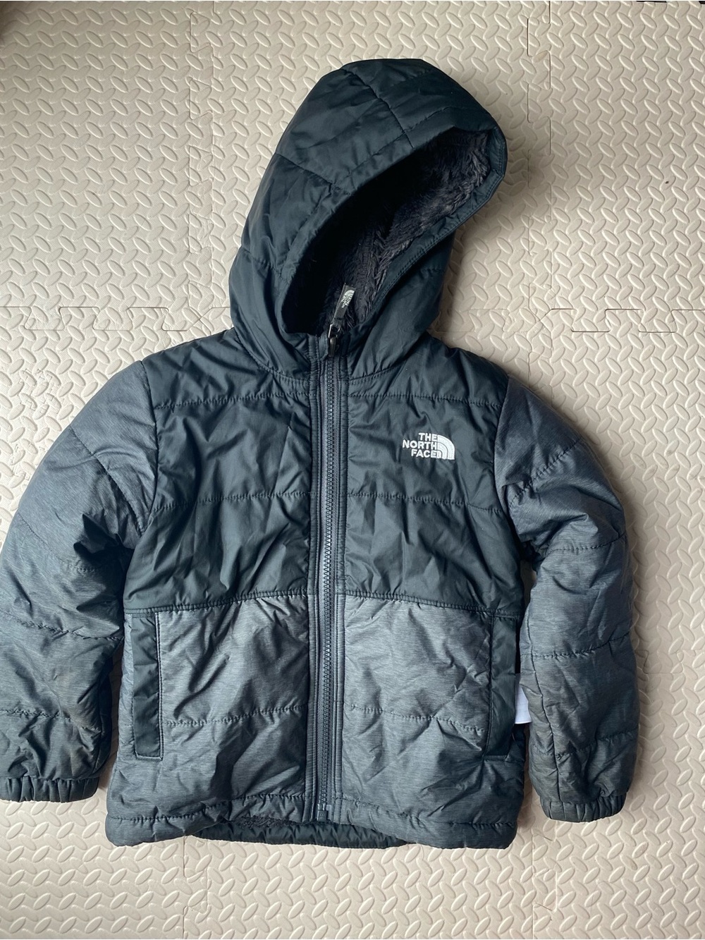 The North Face Black and Grey Hooded Winter Reversible Jacket